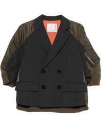 Sacai - Double-Breasted Panelled Jacket - Lyst
