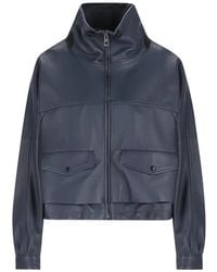 Loewe - High-Collar Leather Jacket - Lyst