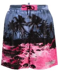 DSquared² - Tropical-print Swim Shorts - Lyst