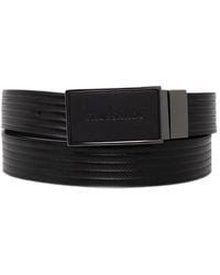 Trussardi - Logo-Plaque Striped Belt - Lyst
