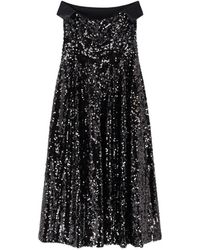Alberta Ferretti - Sequin-Embellished A-Line Midi Dress - Lyst