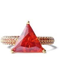 Izabel Display - Anello Mega Triangle Con Pietre - Lyst
