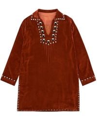 Fortela - Blouse En Velours À Détails De Clous - Lyst
