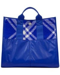 Burberry - Large Plaid-check Tote Bag - Lyst