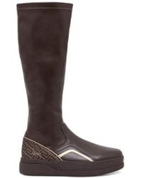 Liu Jo - Monogram-Panel Knee-High Boots - Lyst