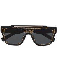 Dolce & Gabbana - Logo Print Square Frame Sunglasses - Lyst