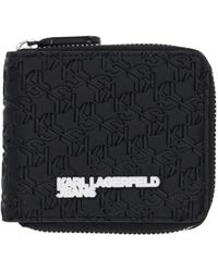 KARL LAGERFELD - Portefeuille Zippé À Design Embossé - Lyst