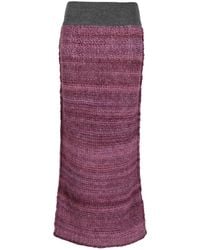 D'Estree - Lynette Mélange-Knit Midi Skirt - Lyst