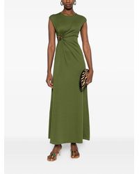 christopher esber gyre cape-effect cut-out jersey maxi dress Christopher Esber Gyre Cape-Effect Maxi Dress In Blue - 40% Off