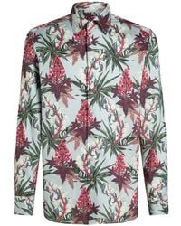 Etro - Foliage-Print Cotton Shirt - Lyst