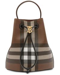 Burberry Exaggerated Check Tb バケットバッグ S - ブラウン