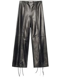 Stand Studio - Mino Lace-Up Leather Trousers - Lyst