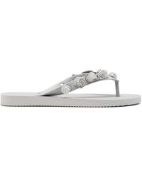 Balenciaga - Cagole Crystal-Embellished Flip-Flops - Lyst