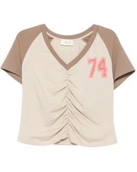 ViCOLO - Ruched Raglan-Sleeve T-Shirt - Lyst
