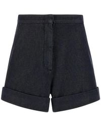Max Mara - Mxmcalca Denim Effect Cuffed Shorts - Lyst