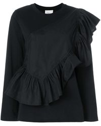 3.1 Phillip Lim Camiseta Flamenco de manga larga - Negro