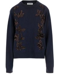 Jil Sander - Trui Met Geborduurde Bloemen - Lyst