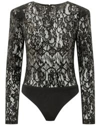 ACTUALEE - Sequin-Embellished Lace Bodysuit - Lyst