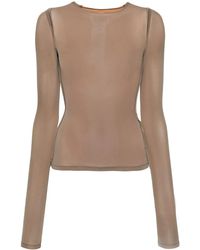 MM6 by Maison Margiela - Exposed-Seam Round-Neck Top - Lyst