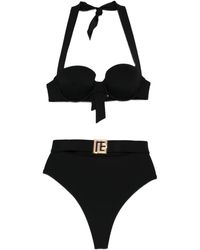 Balmain - Neckholder-Bikini Mit Gürtel - Lyst