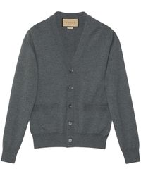 Gucci - Cardigan en laine à logo brodé - Lyst