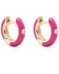EF Collection - 14kt Yellow Gold Berry Enamel And Diamond huggie Earrings - Lyst