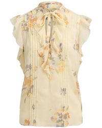 Ralph Lauren - Floral-Print Pintucked Blouse - Lyst