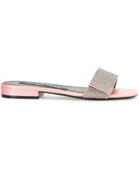 Sergio Rossi - Sr Paris Crystal-Embellished Flat Sandals - Lyst