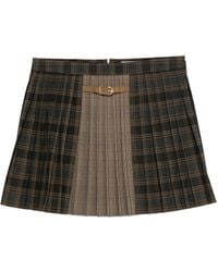 Sandro - Gonna A Quadri Plissé Con Cintura - Lyst