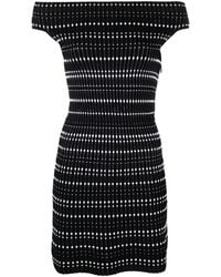 McQueen - Off-Shoulder Knitted Minidress - Lyst