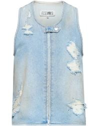 MM6 by Maison Margiela - Distressed Effect Waistcoat - Lyst
