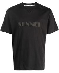 Sunnei - Logo-Print Cotton T-Shirt - Lyst