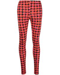 La DoubleJ - Cherry-print Mid-rise leggings - Lyst
