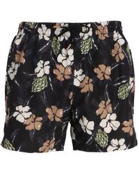 BOSS - Floral-Print Swim Shorts - Lyst