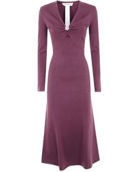 Twinset - Ring-Detail Long-Sleeve Dress - Lyst