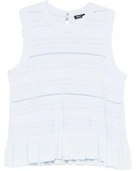 Maje - Ruffled Knitted Top - Lyst