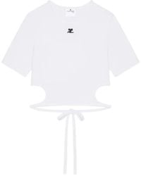 Courreges - Cropped T-Shirt With Cut-Out - Lyst