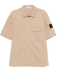 Stone Island - Camisa De Manga Corta Con Bolsillo En El Pecho - Lyst