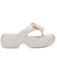 Melissa - Free Fuzzy Platform Bow Flip-Flops - Lyst