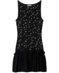 Sandro - Pearl-Embellished Ruffled Mini Dress - Lyst