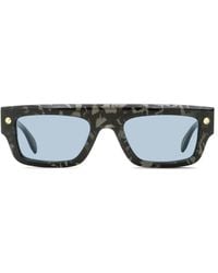 McQueen - Stud-Embellished Rectangle-Frame Sunglasses - Lyst