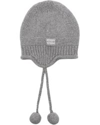 Miu Miu - Gorro con detalle de pompón - Lyst