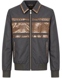 Billionaire - Jacke Mit Python-Einsätzen Und Hemdkragen - Lyst