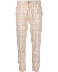 D.exterior - Checked Tapered Drawstring Trousers - Lyst