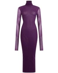 Philosophy Di Lorenzo Serafini - Sheer High-Neck Midi Dress - Lyst