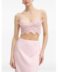 Bardot - Linella Lace-Trim Crop Top - Lyst