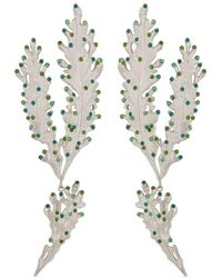 Oscar de la Renta - Cactus Branch Crystal-embellished Stud Earrings - Lyst