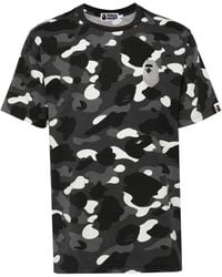 A Bathing Ape - Camouflage-Print Logo-Embroidered T-Shirt - Lyst