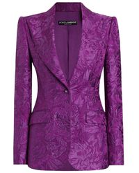 Dolce & Gabbana - Blazer Met Brokaat En Bloemenprint - Lyst