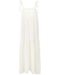 Emporio Armani - Logo-Embroidered Maxi Dress - Lyst
